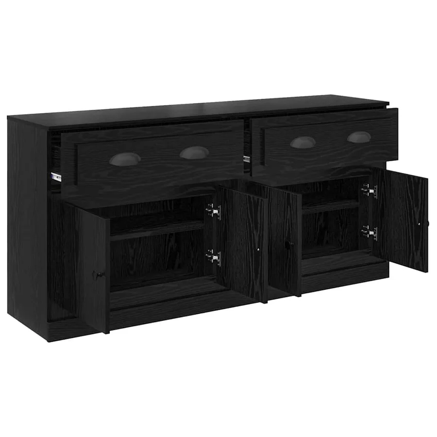 Buffets 2 pcs Chêne noir 70 x 35,5 x 67,5 cm Bois d'ingénierie - 6