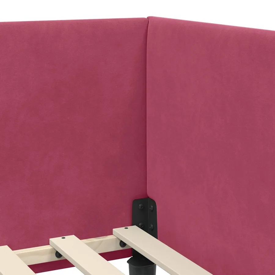 Cadre de lit d'angle avec matelas Autre 2 pcs Vert Velours - 8