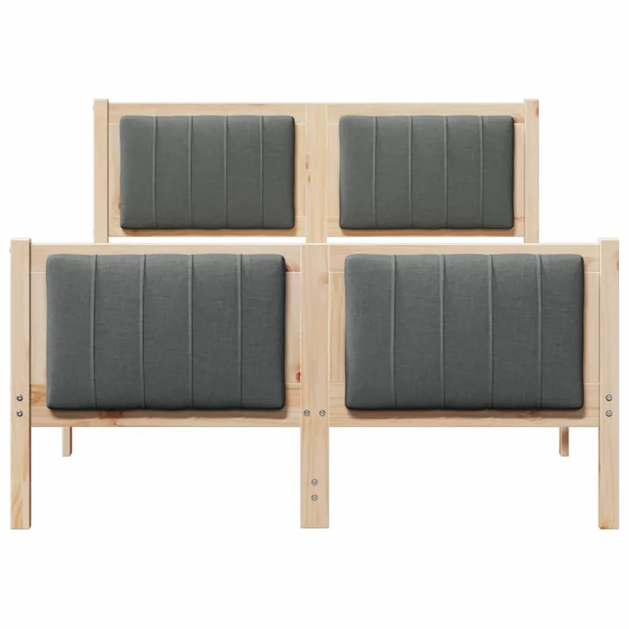 Cadre de lit avec tête de lit marron et gris foncé 120 x 190 cm - 5