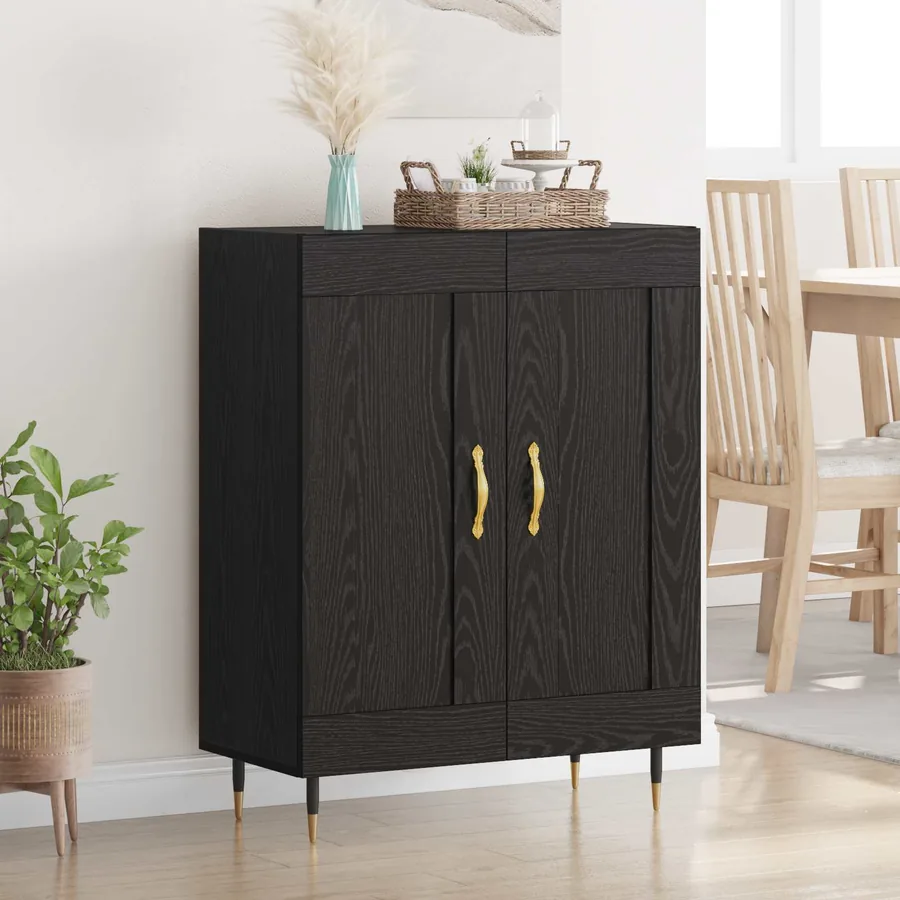 Buffet Chêne noir 69,5 x 34 x 90 cm Bois d'ingénierie