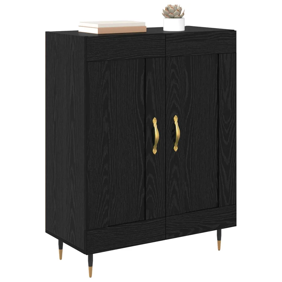 Buffet Chêne noir 69,5 x 34 x 90 cm Bois d'ingénierie - 3