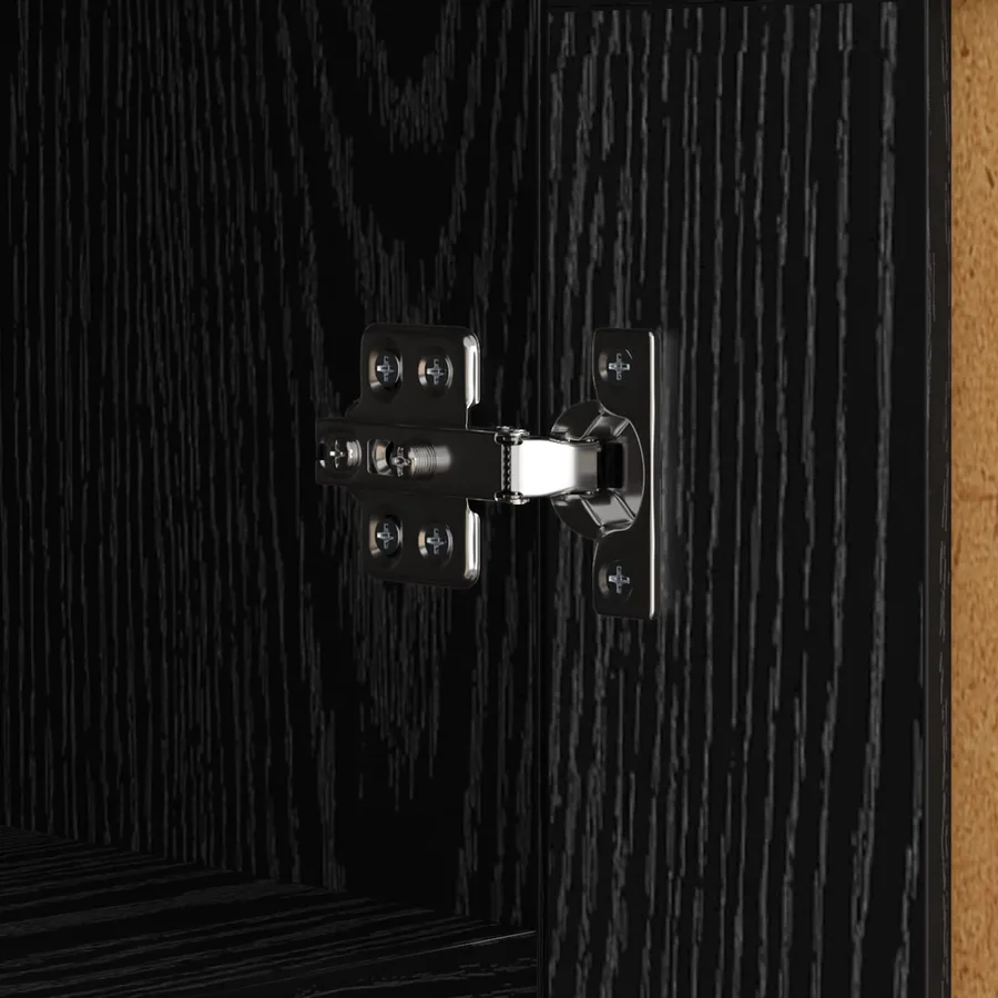 Buffet Chêne noir 69,5 x 34 x 90 cm Bois d'ingénierie - 9