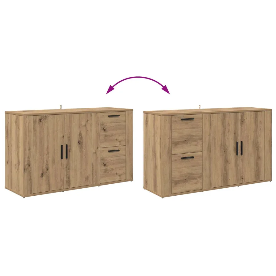 Buffet Chêne artisanal 100 x 33 x 59,5 cm Bois d'ingénierie - 10
