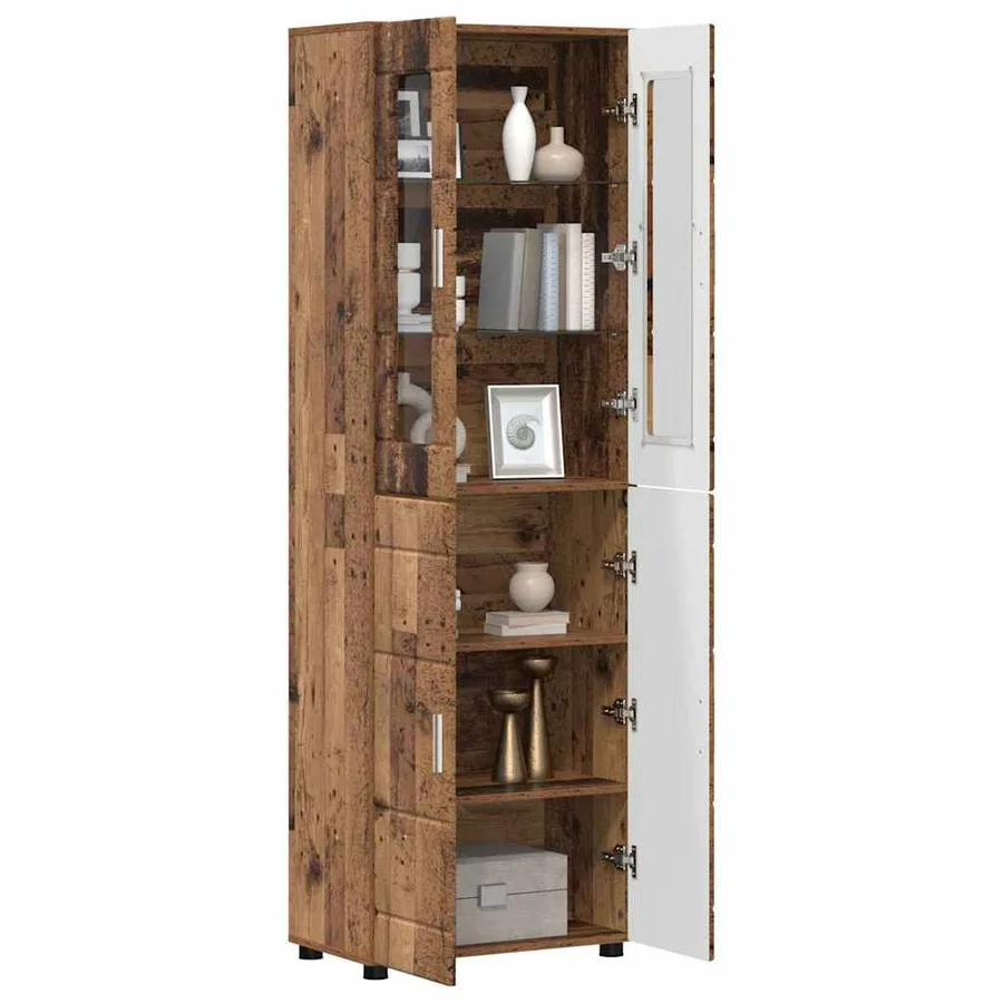 Haut Armoire avec étagère FLORIN Bois ancien 60 x 35 x 182 cm - 3
