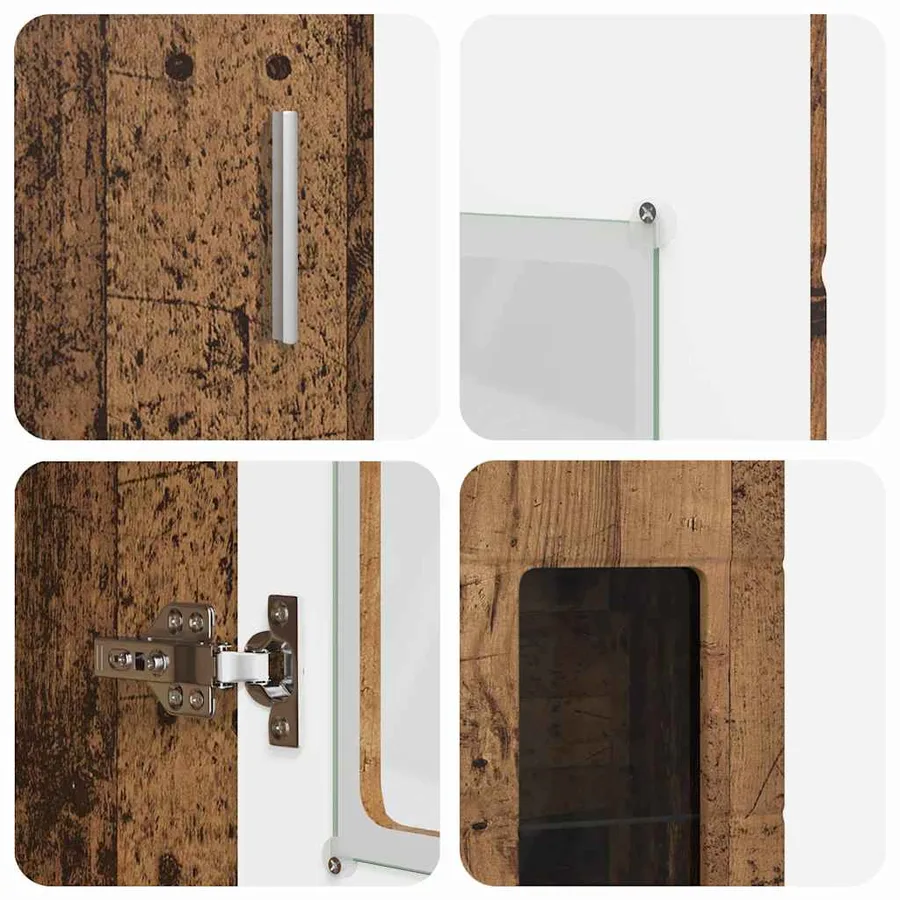 Haut Armoire avec étagère FLORIN Bois ancien 60 x 35 x 182 cm - 9