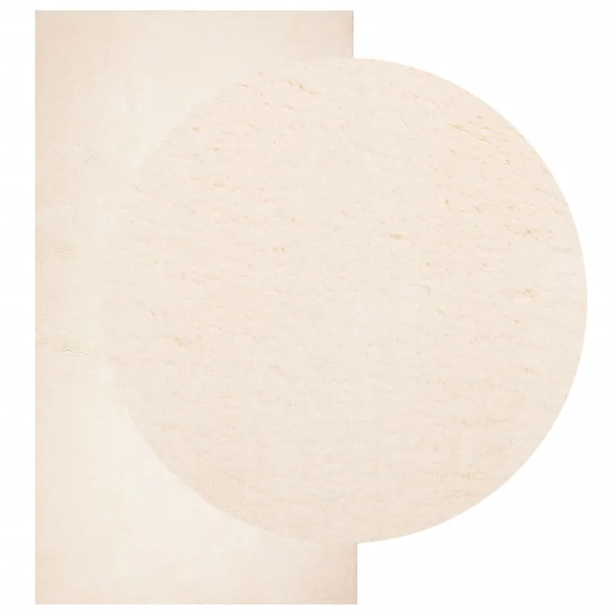 Tapis HUARTE à poils courts doux et lavable beige 60x110 cm - 3