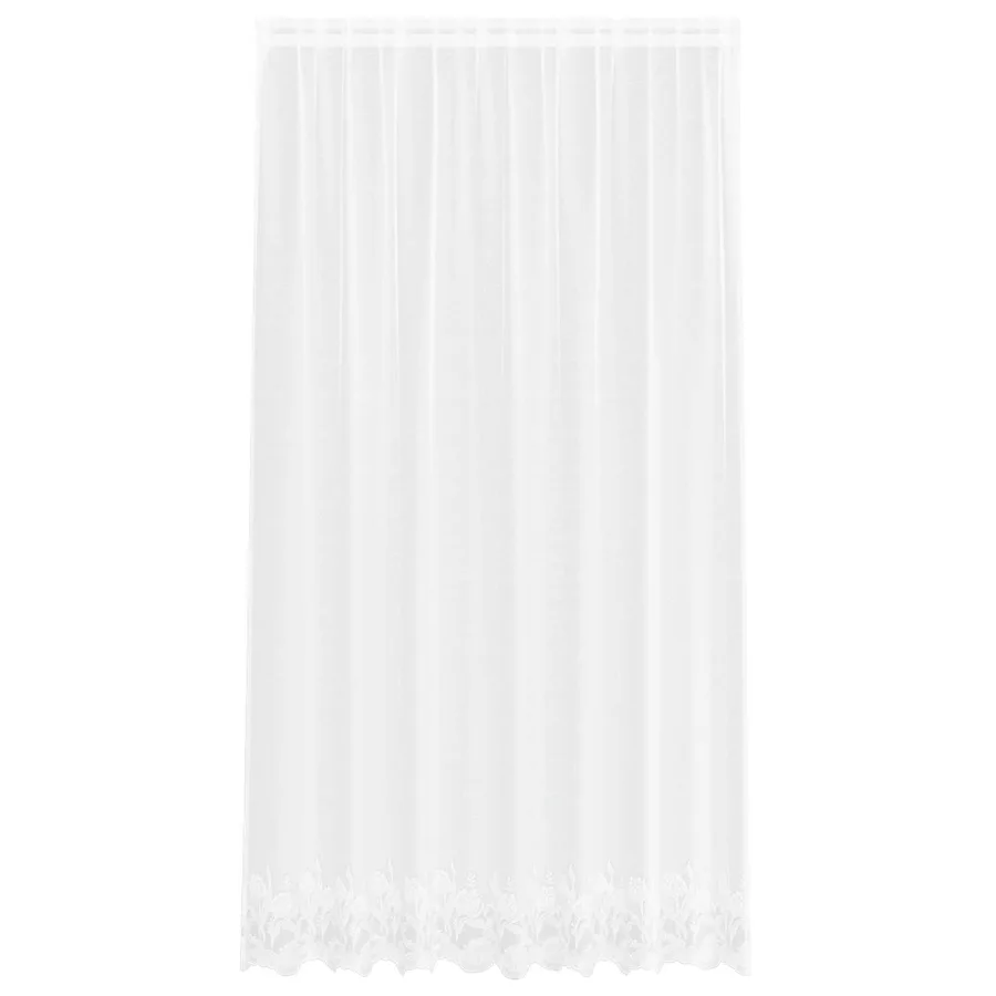 Rideau en Dentelle Floral Blanc 200 x 200 cm Polyester - 2