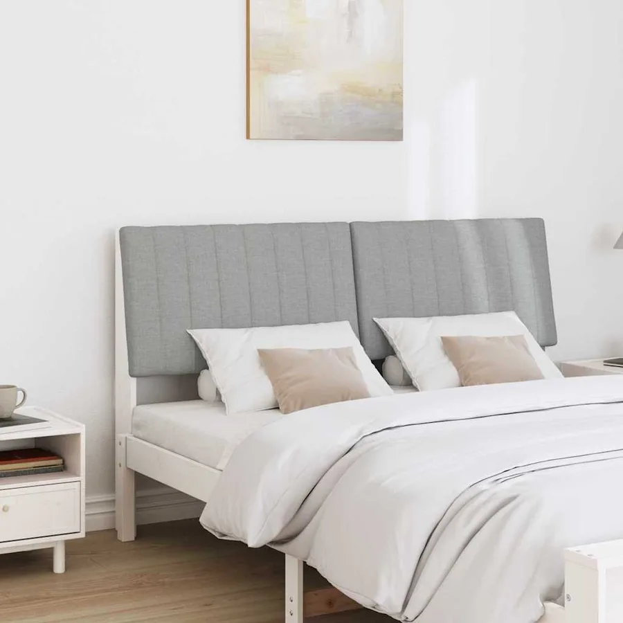 Tête de lit capitonnée Gris clair 150 cm Pin massif - 3