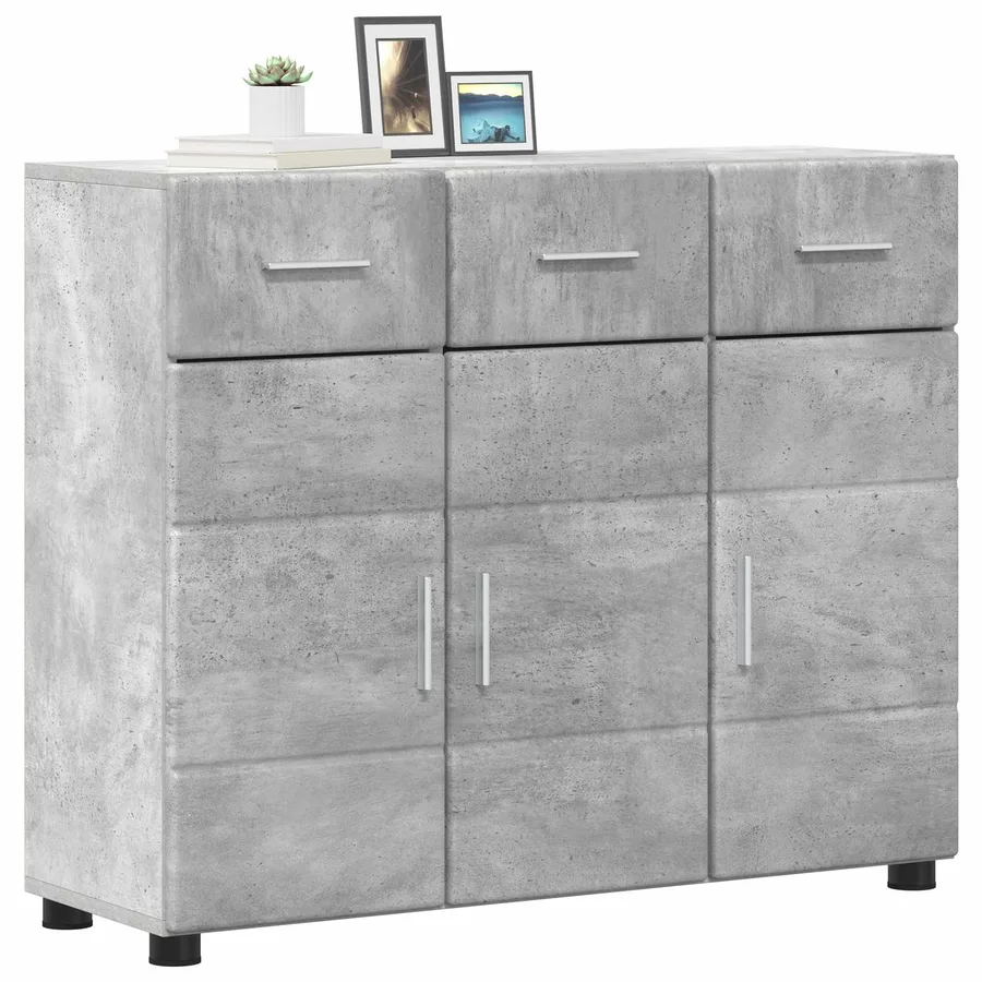 Buffet FLORIN 88,5 x 30,5 x 73 cm Gris béton Bois d'ingénierie - 3