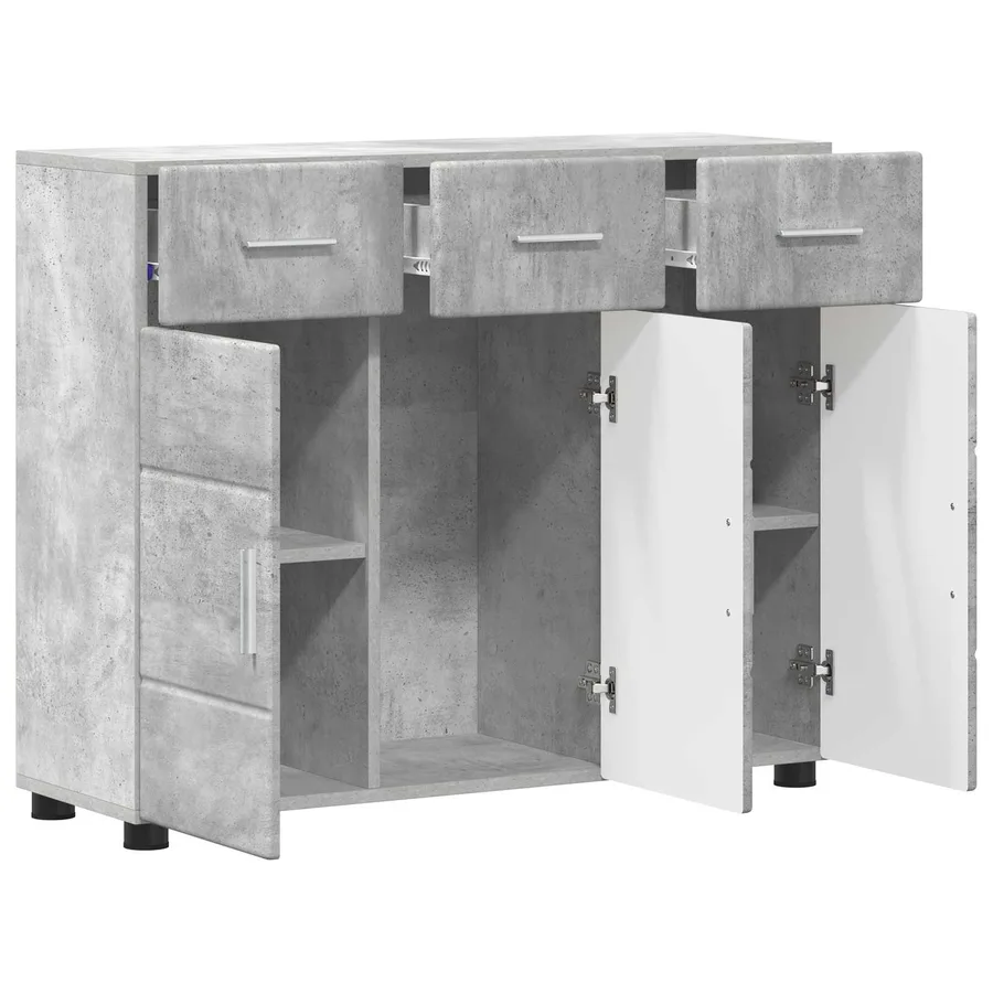Buffet FLORIN 88,5 x 30,5 x 73 cm Gris béton Bois d'ingénierie - 5