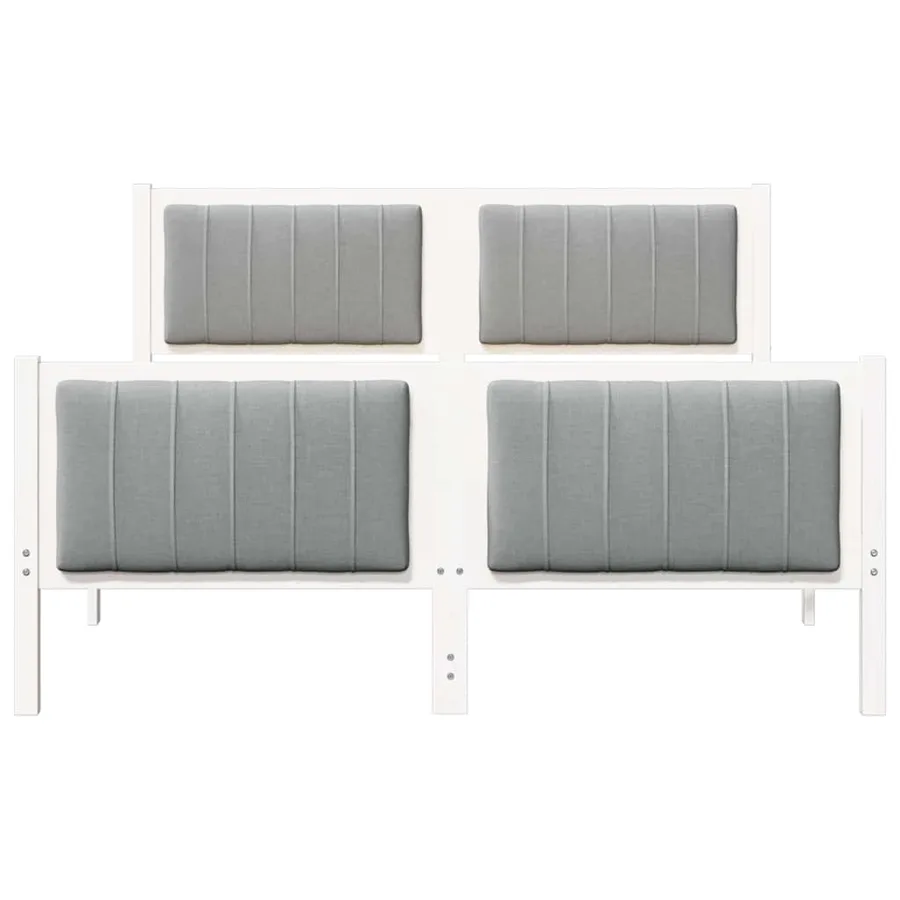 Cadre de lit avec tête de lit Blanc et gris clair 140 x 200 cm - 5