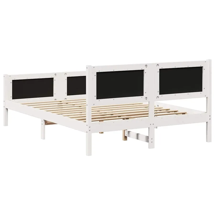 Cadre de lit avec tête de lit Blanc et gris clair 140 x 200 cm - 7