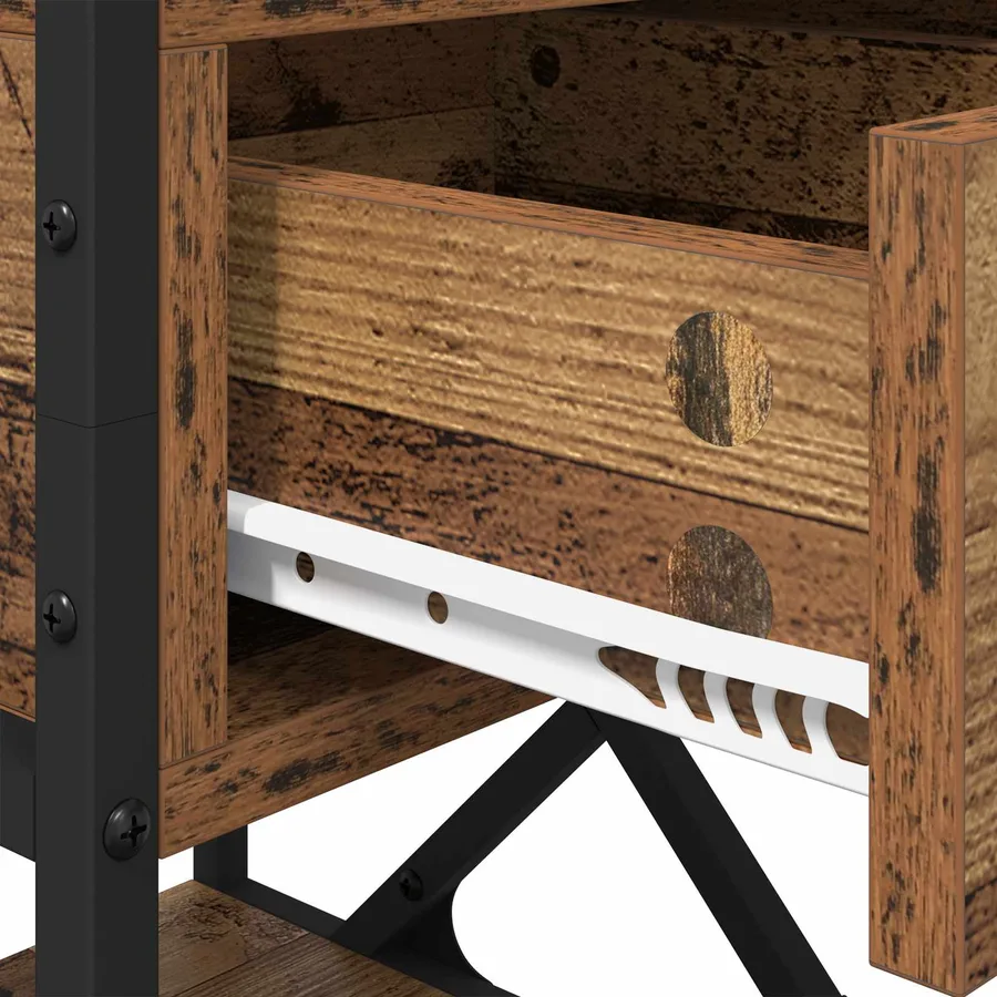 Cabinet de chevet avec tiroir 2 pcs Bois ancien 40 x 42 x 55 cm - 10