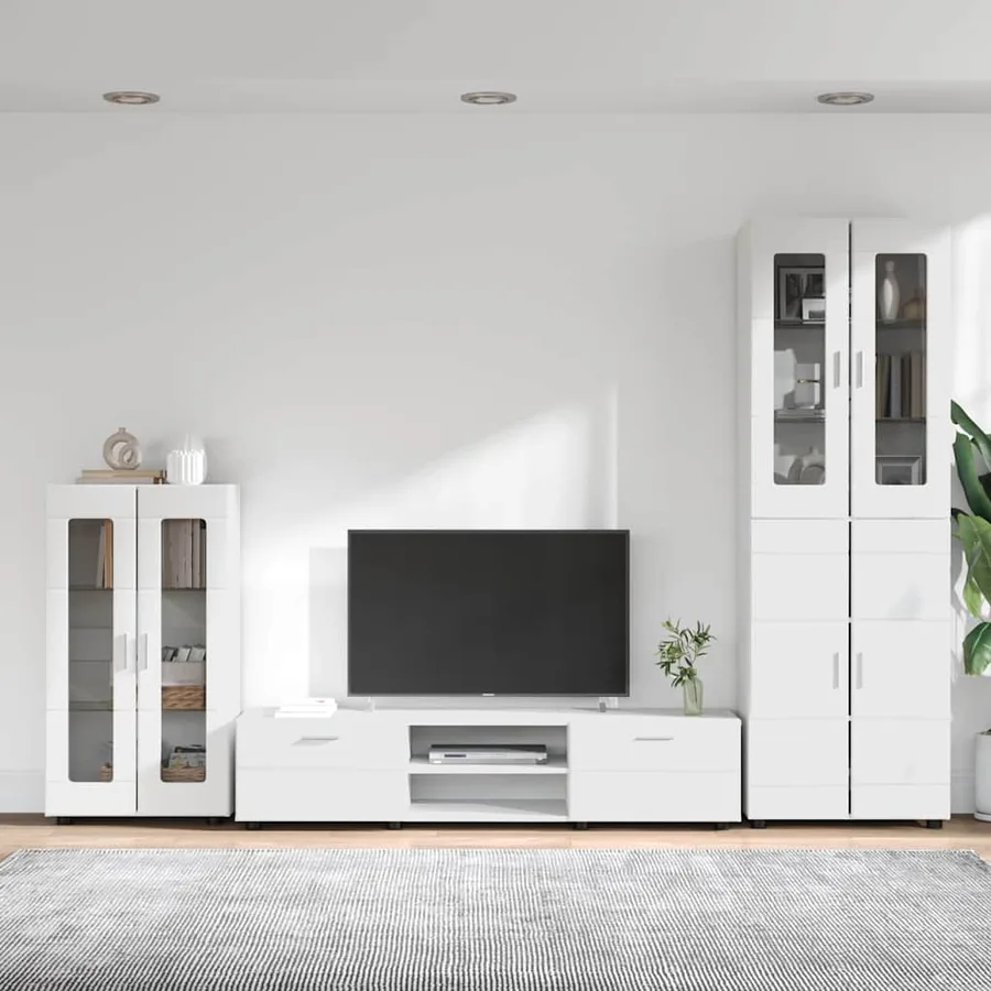 Ensemble meuble TV FLORIN 3 pcs Blanc Bois d'ingénierie - 4