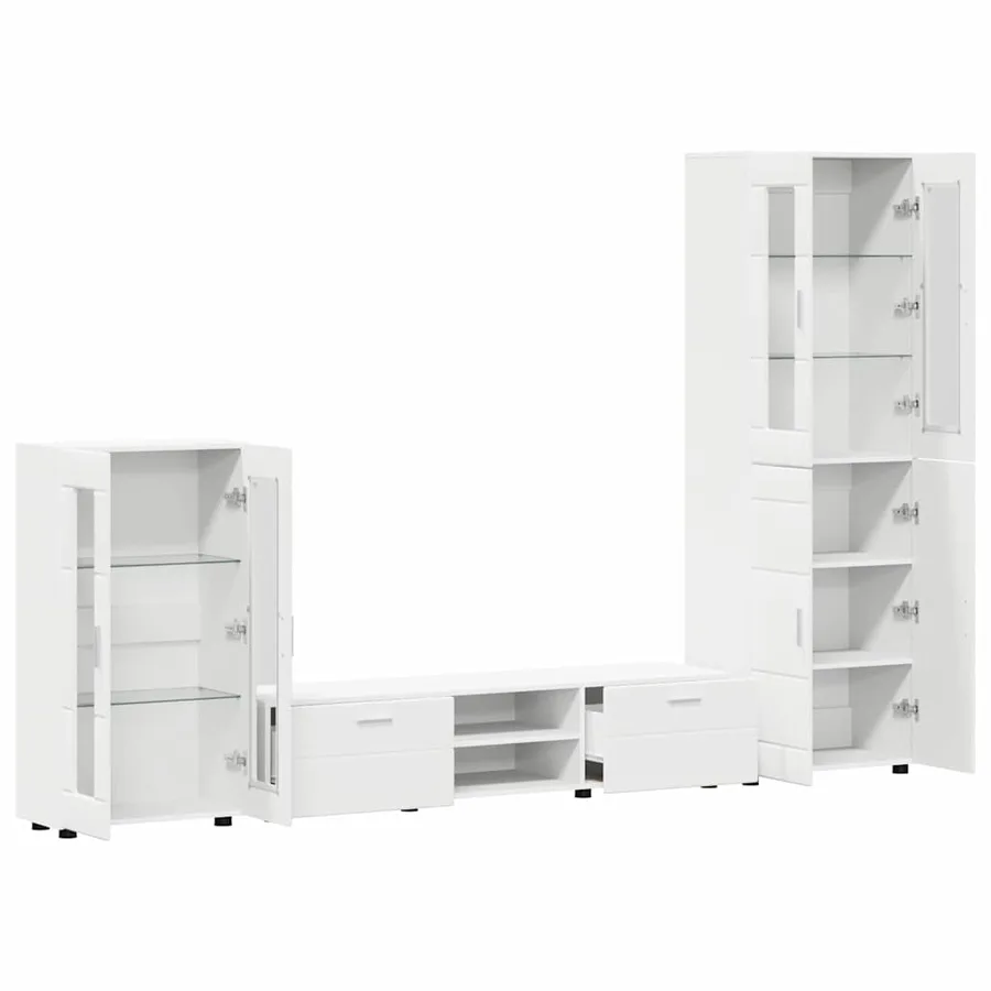 Ensemble meuble TV FLORIN 3 pcs Blanc Bois d'ingénierie - 5