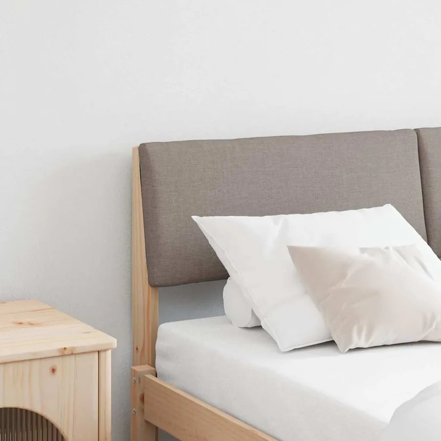 Tête de lit capitonnée Taupe 160 cm Pin massif