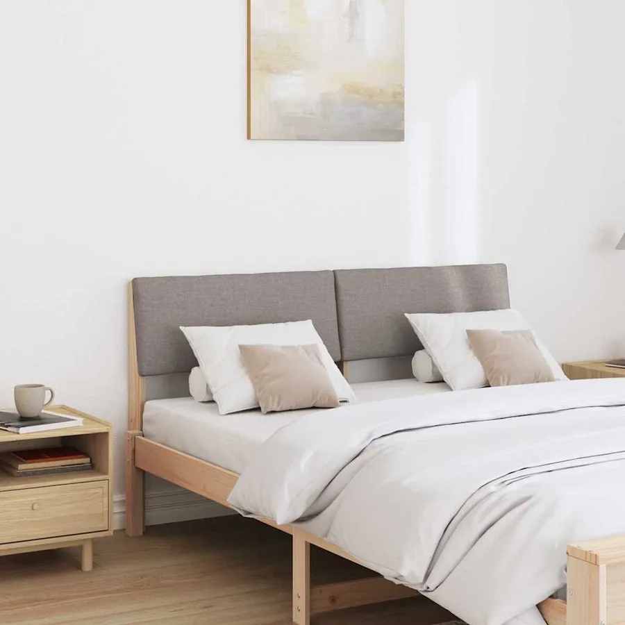 Tête de lit capitonnée Taupe 160 cm Pin massif - 3