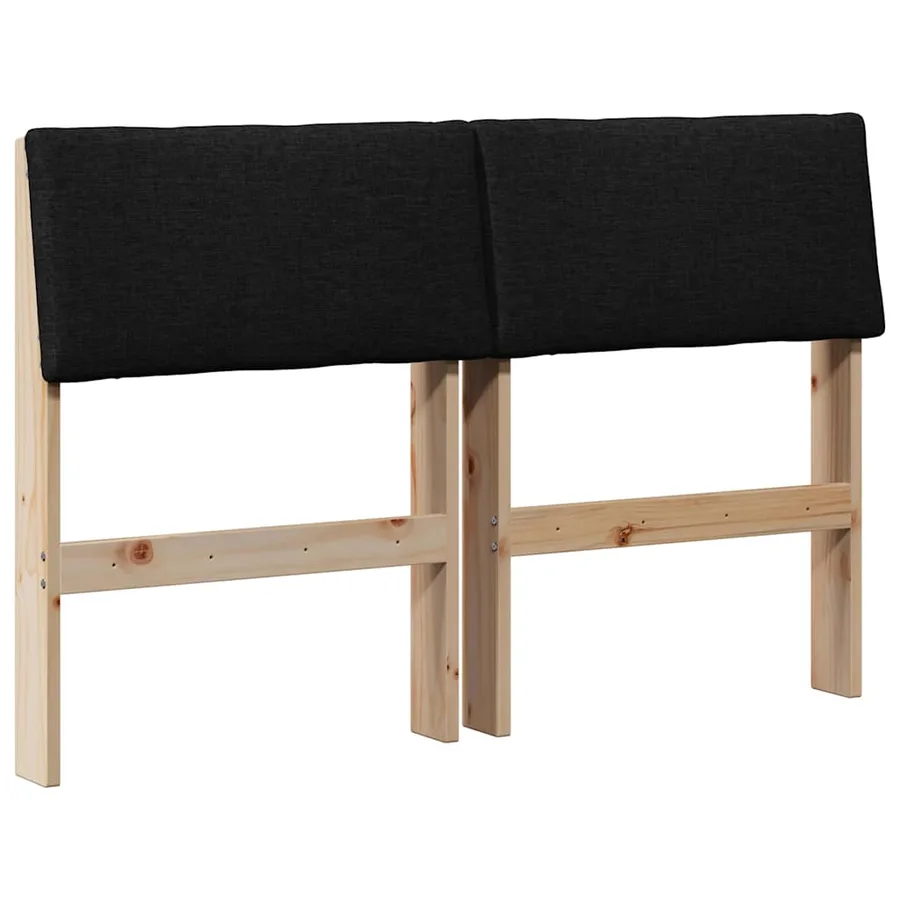 Tête de lit capitonnée Noir 120 cm Pin massif - 2