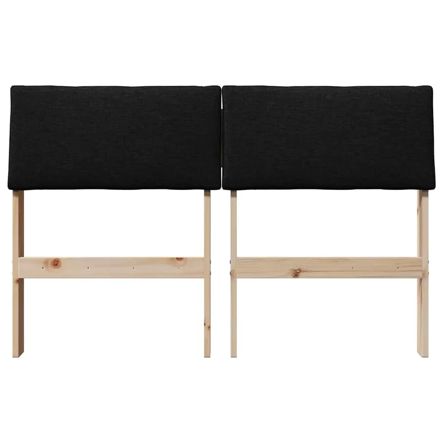Tête de lit capitonnée Noir 120 cm Pin massif - 4