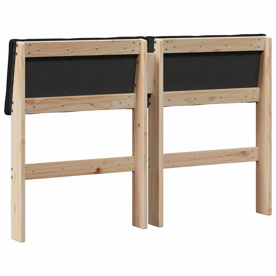 Tête de lit capitonnée Noir 120 cm Pin massif - 6
