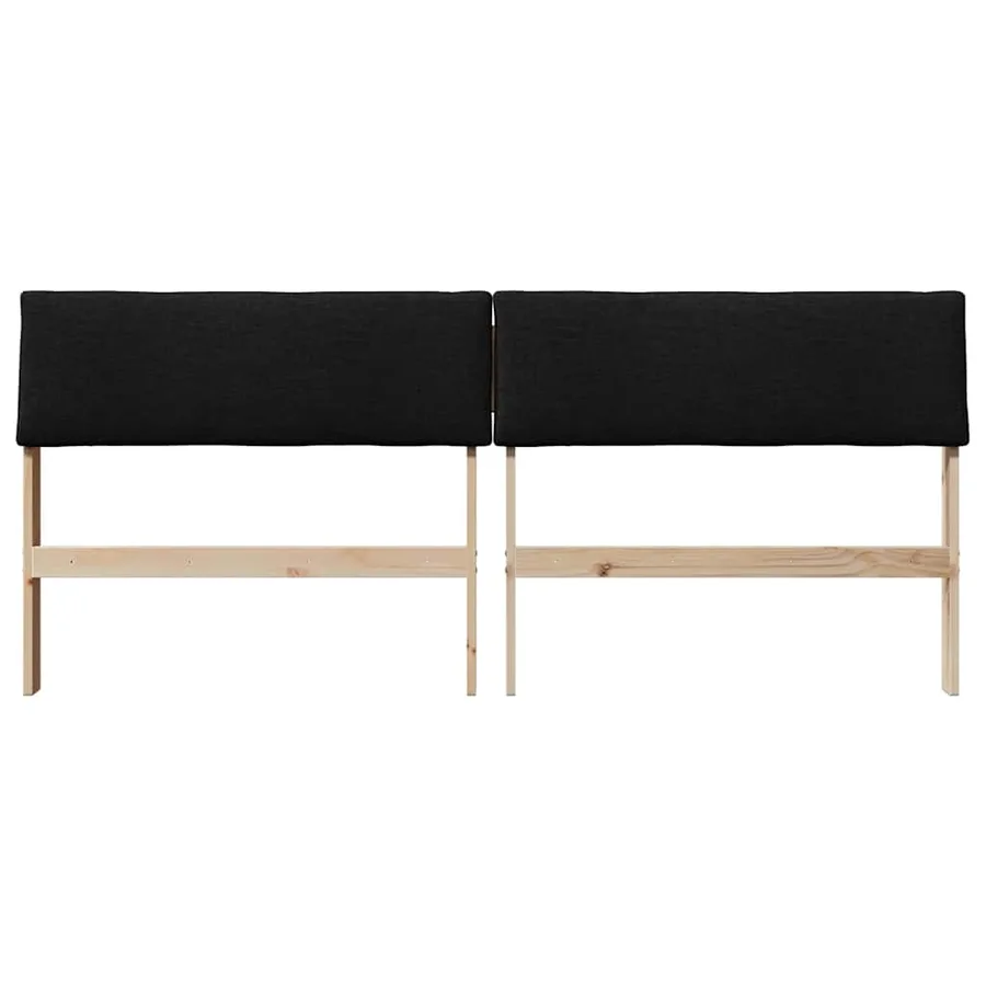 Tête de lit capitonnée Noir 180 cm Pin massif - 4
