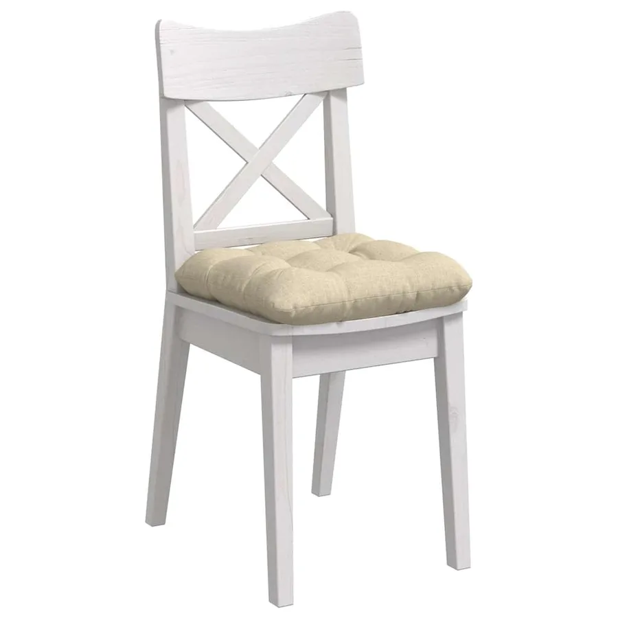 Coussins de siège 4 pcs Crème 40 x 40 x 12 cm tissu - 3