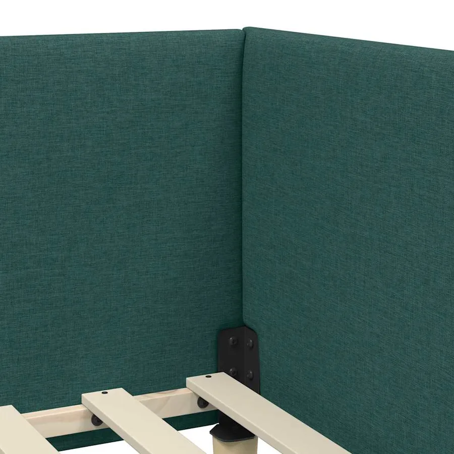 Cadre de lit d'angle avec matelas Autre 2 pcs Vert tissu - 10