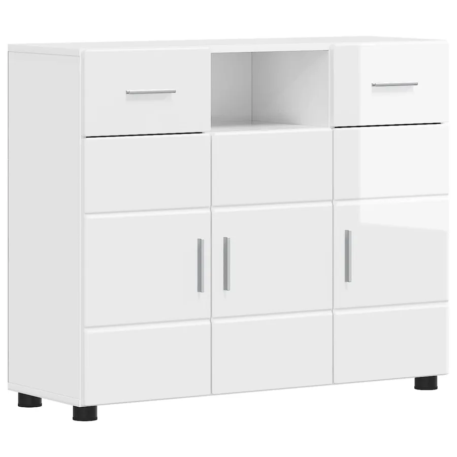 Cabinet en Bois avec tiroir Blanc brillant 88,5 x 30,5 x 73 cm - 2