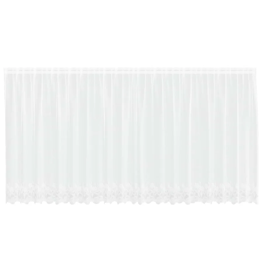 Rideau en Dentelle Floral Blanc 180 x 500 cm Polyester - 2