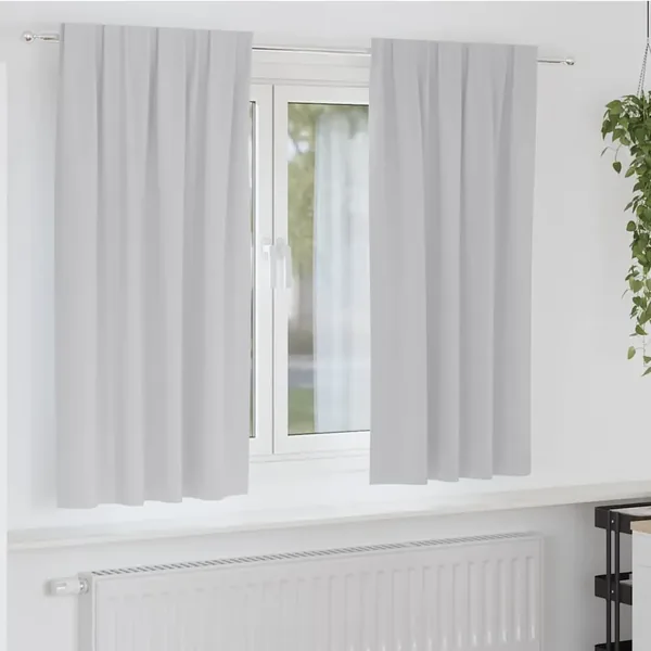 Rideaux occultants avec anneaux 2 pcs Gris clair 175 x 140 cm