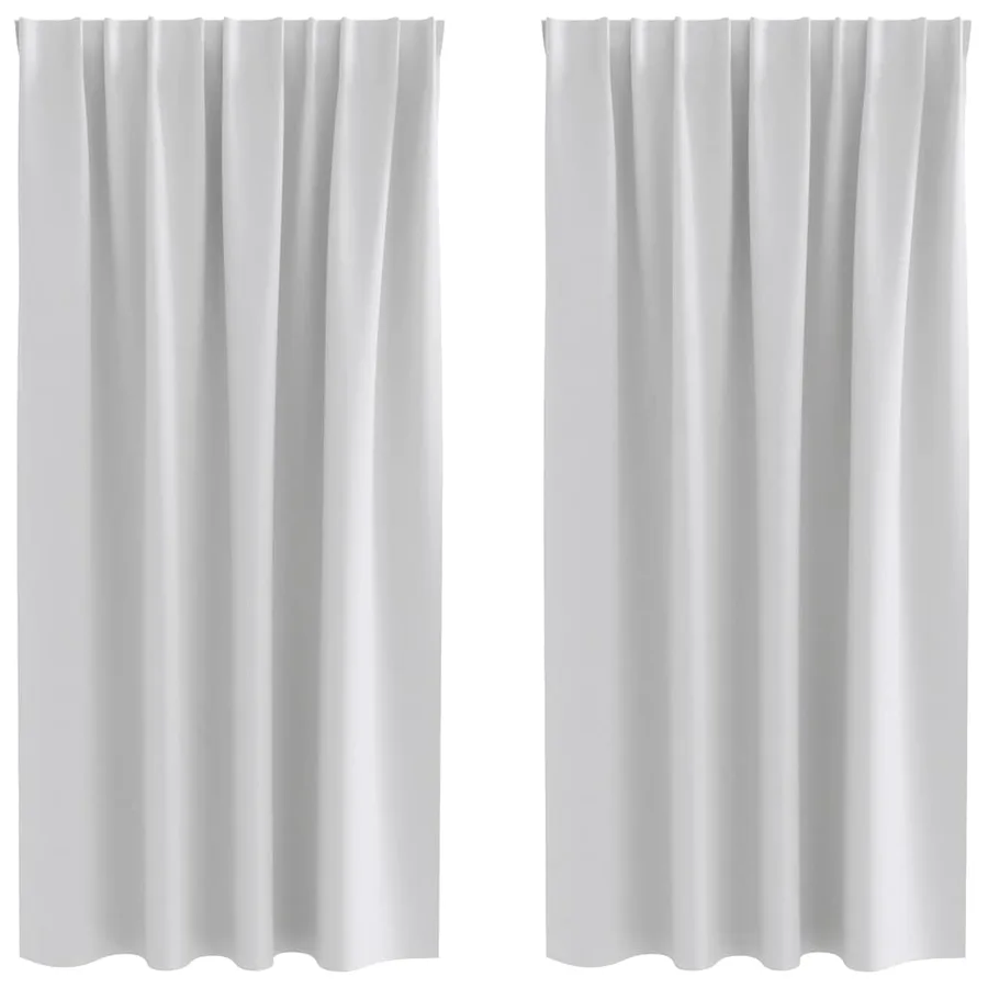 Rideaux occultants avec anneaux 2 pcs Gris clair 175 x 140 cm - 2