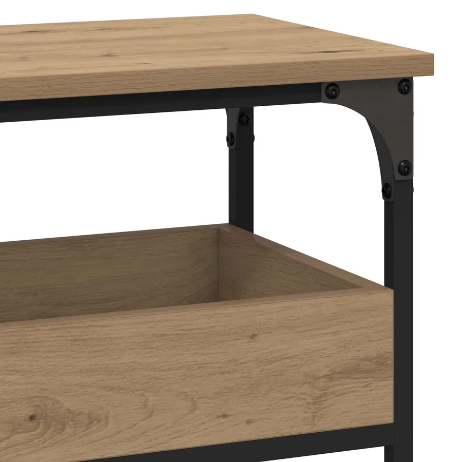 Table console chêne artisanal 100 x 29 x 75 cm - 9