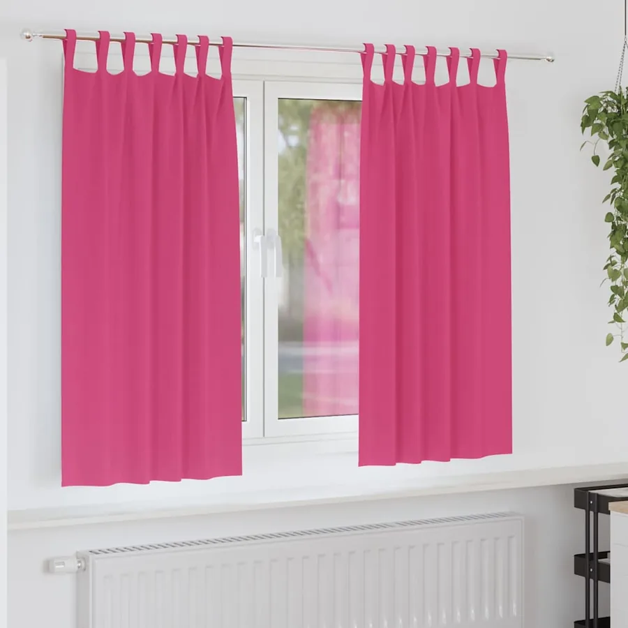 Rideaux occultants avec anneaux 2 pcs Rose vif 175 x 140 cm