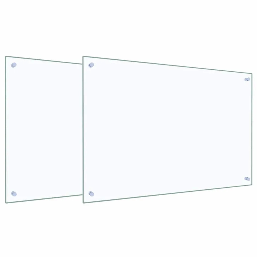 Crédence de cuisine 2 pcs Transparent 90 x 60 cm verre trempé - 2
