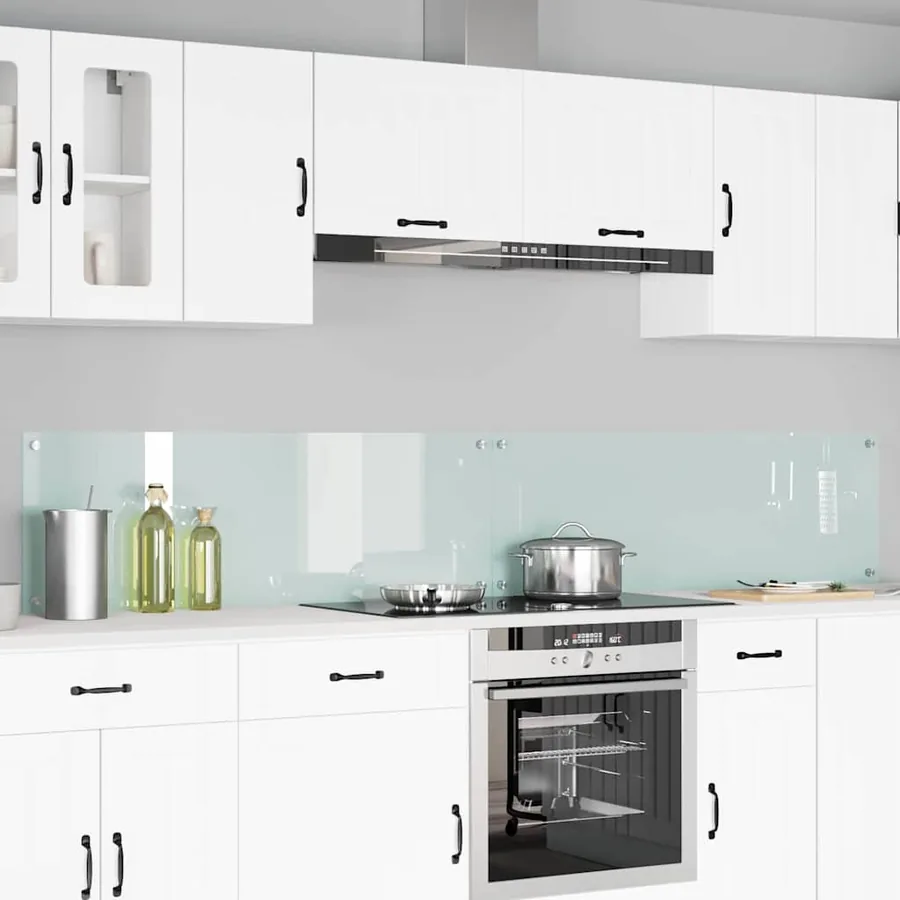 Crédence de cuisine 2 pcs Blanc 120 x 40 cm verre trempé
