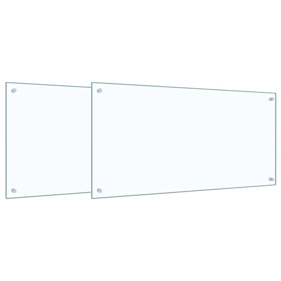 Crédence de cuisine 2 pcs Transparent 100 x 50 cm verre trempé - 2