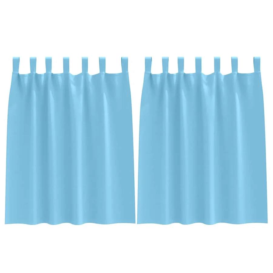 Rideaux occultants avec anneaux 2 pcs Bleu clair 140 x 140 cm - 2
