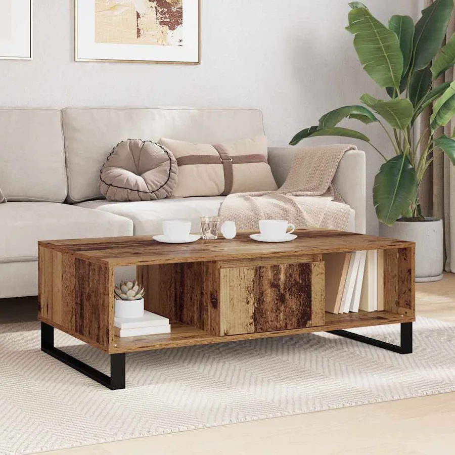 Table basse Bois ancien 104 x 60 x 35 cm Bois d'ingénierie - 4