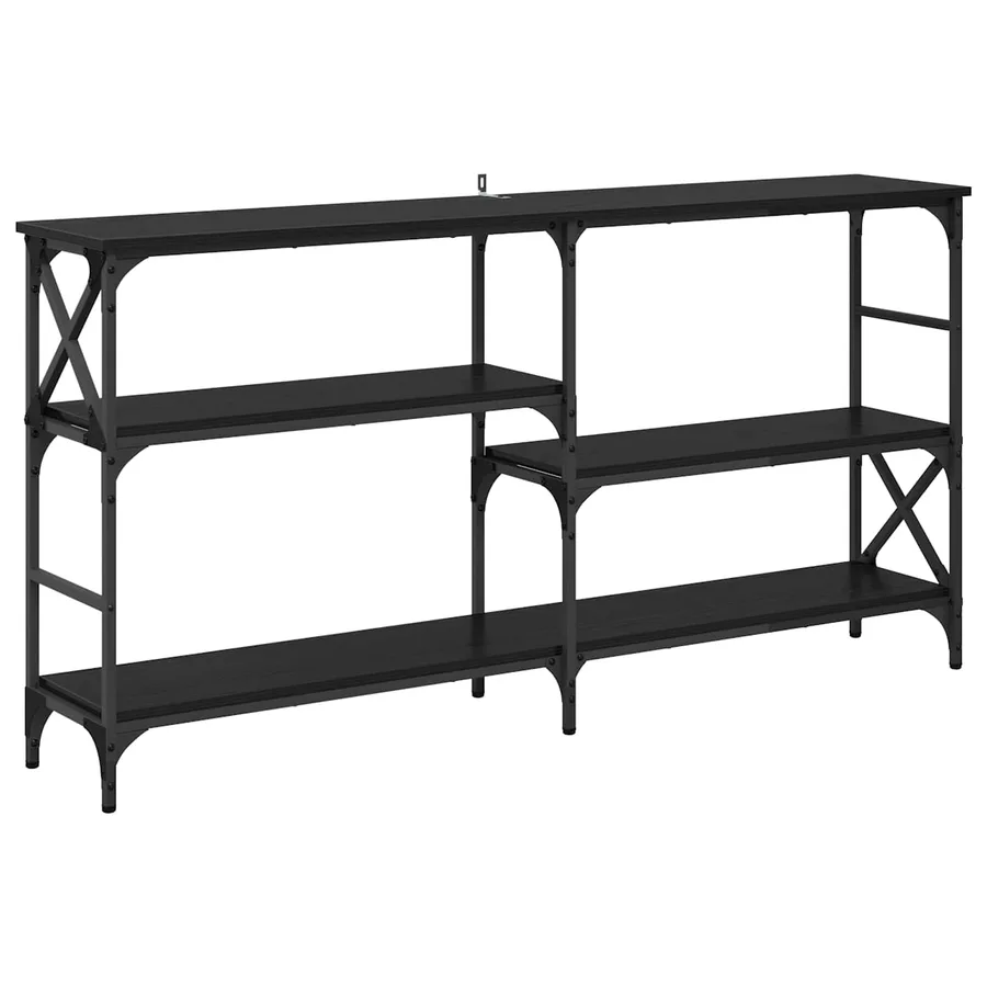 Table console Chêne noir 150 x 29 x 76,5 cm Bois d'ingénierie - 2