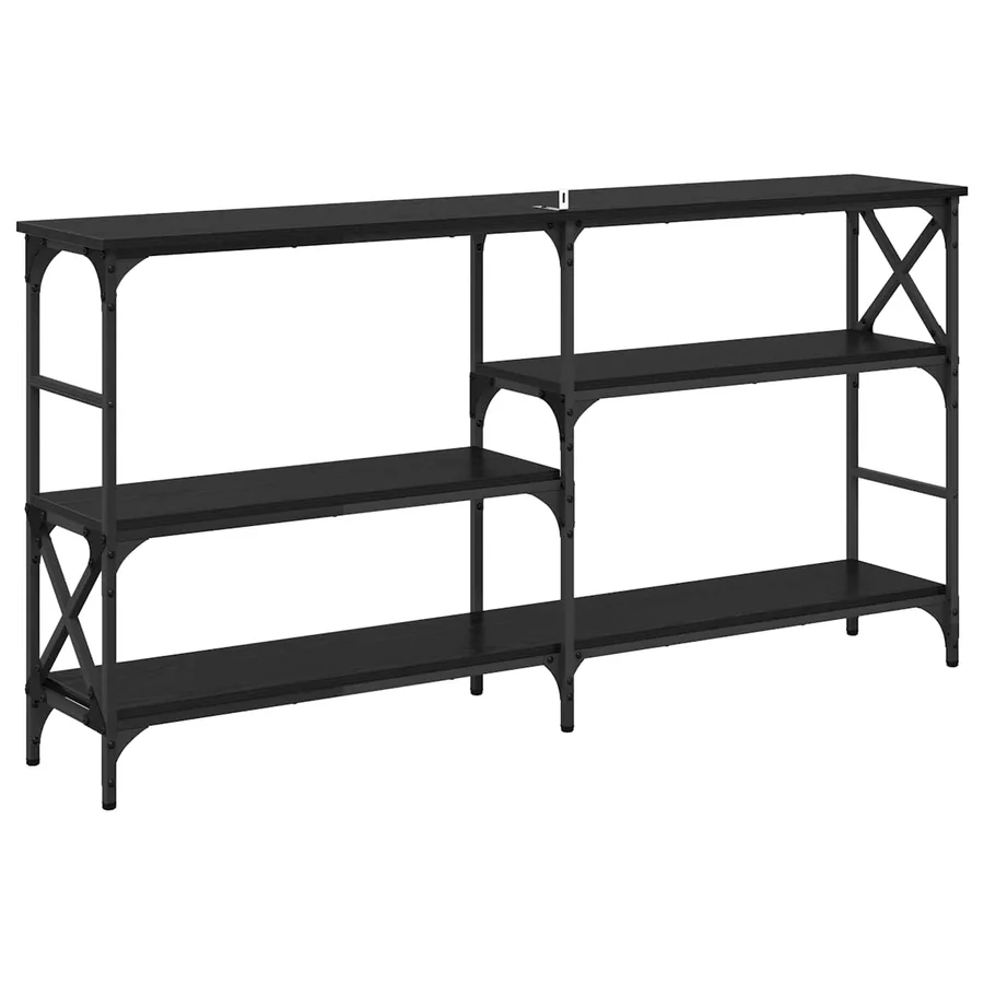 Table console Chêne noir 150 x 29 x 76,5 cm Bois d'ingénierie - 7