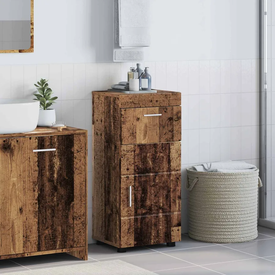 Ensemble d'armoire de salle de bain TULUM Bois ancien