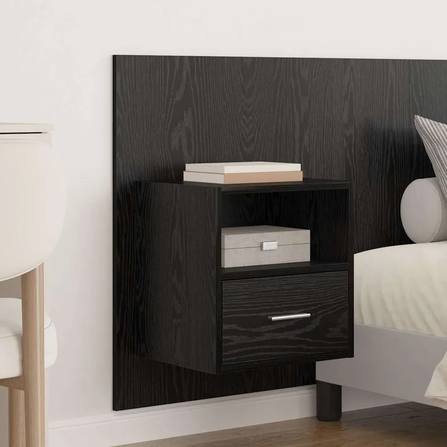 Tête de lit avec armoire 3 pcs Chêne noir Bois d'ingénierie - 4