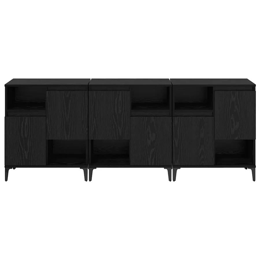 Buffets 3 pcs Chêne noir 60 x 35 x 70 cm Bois d'ingénierie - 5