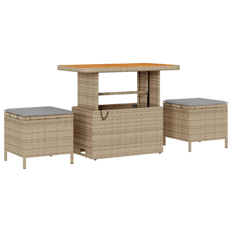 Ensemble de canapé de jardin 8 pcs Beige polyrotin - 4