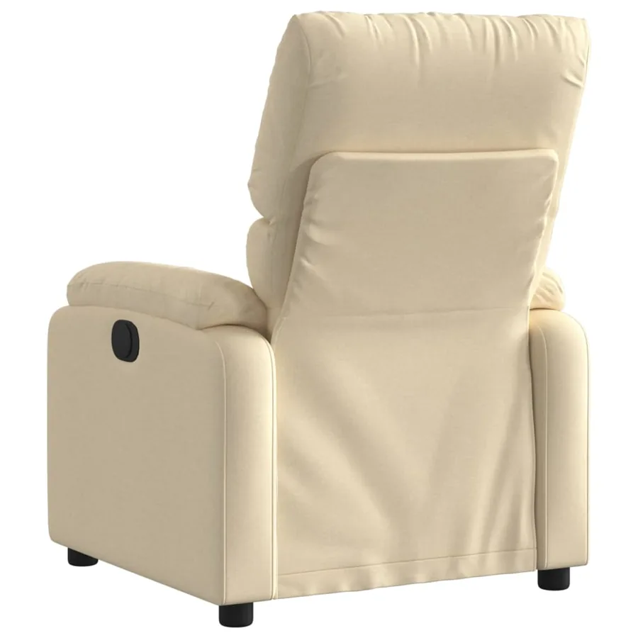 Fauteuil inclinable en tissu crème - 3