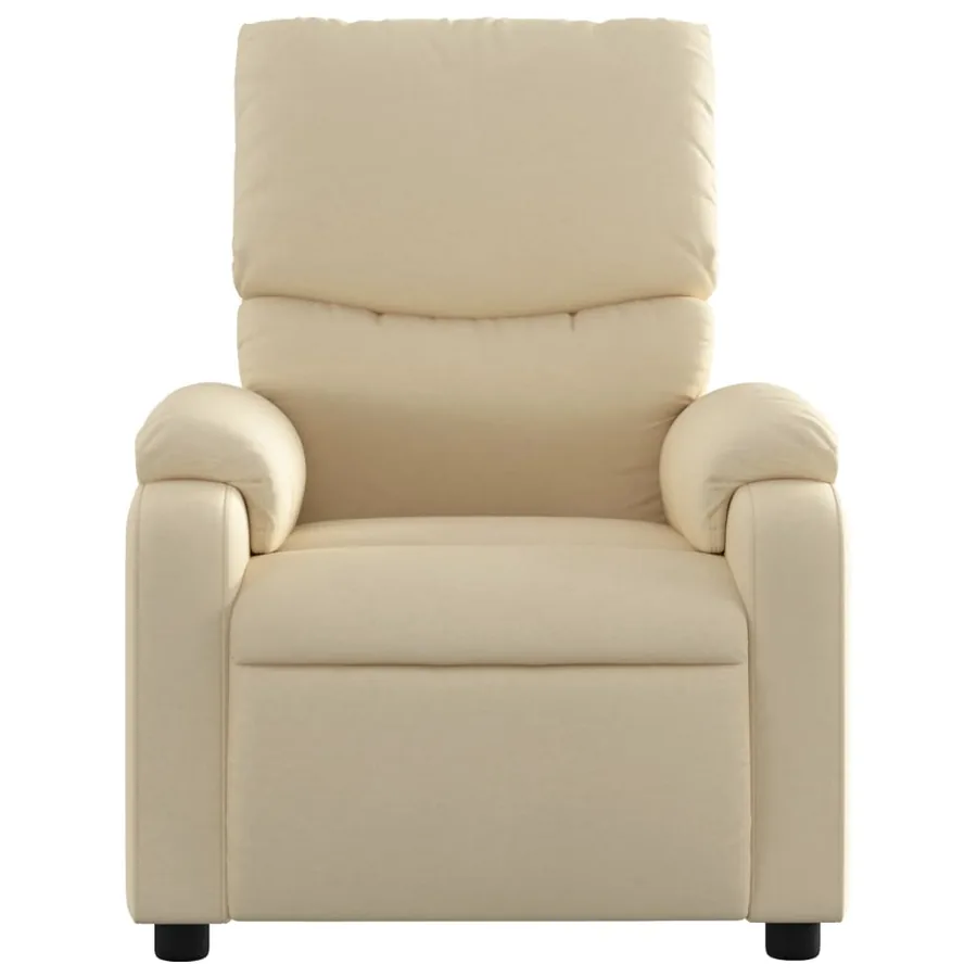 Fauteuil inclinable en tissu crème - 6