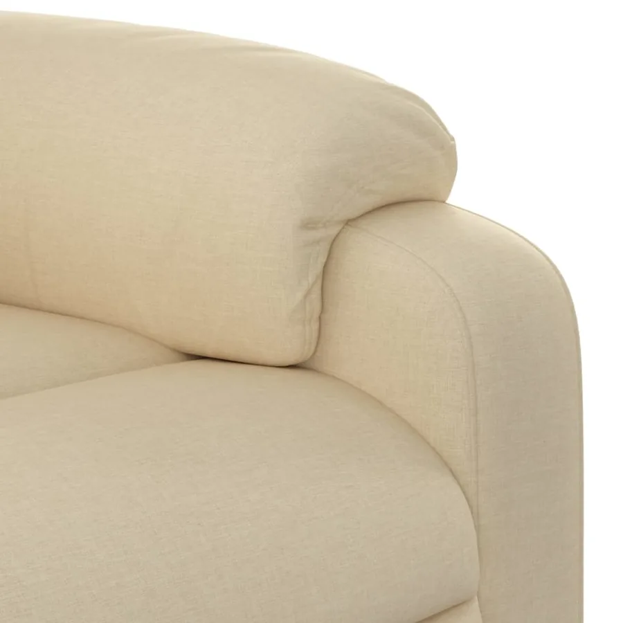 Fauteuil inclinable en tissu crème - 8