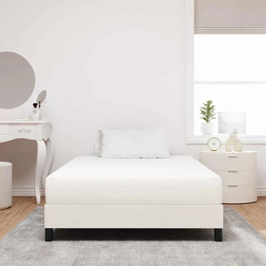 Matelas de Lit avec matelas Crème 120 x 200 cm tissu - 3