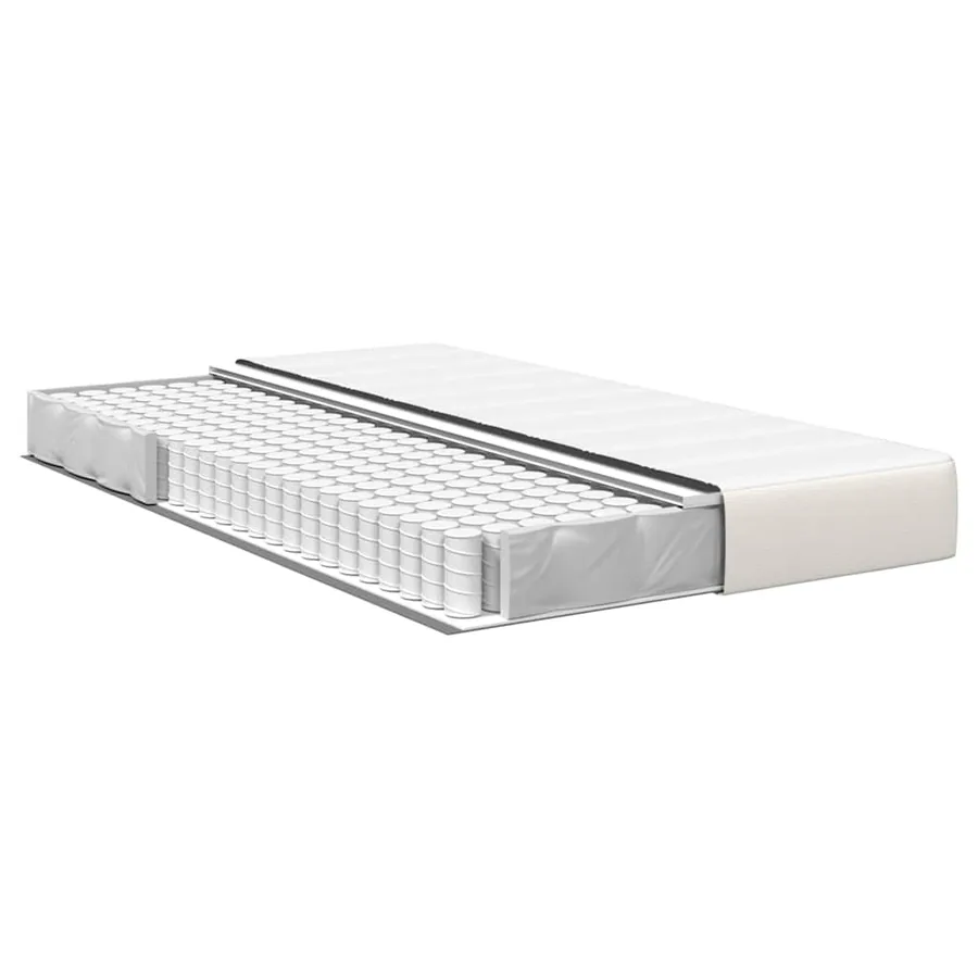 Matelas de Lit avec matelas Crème 120 x 200 cm tissu - 4