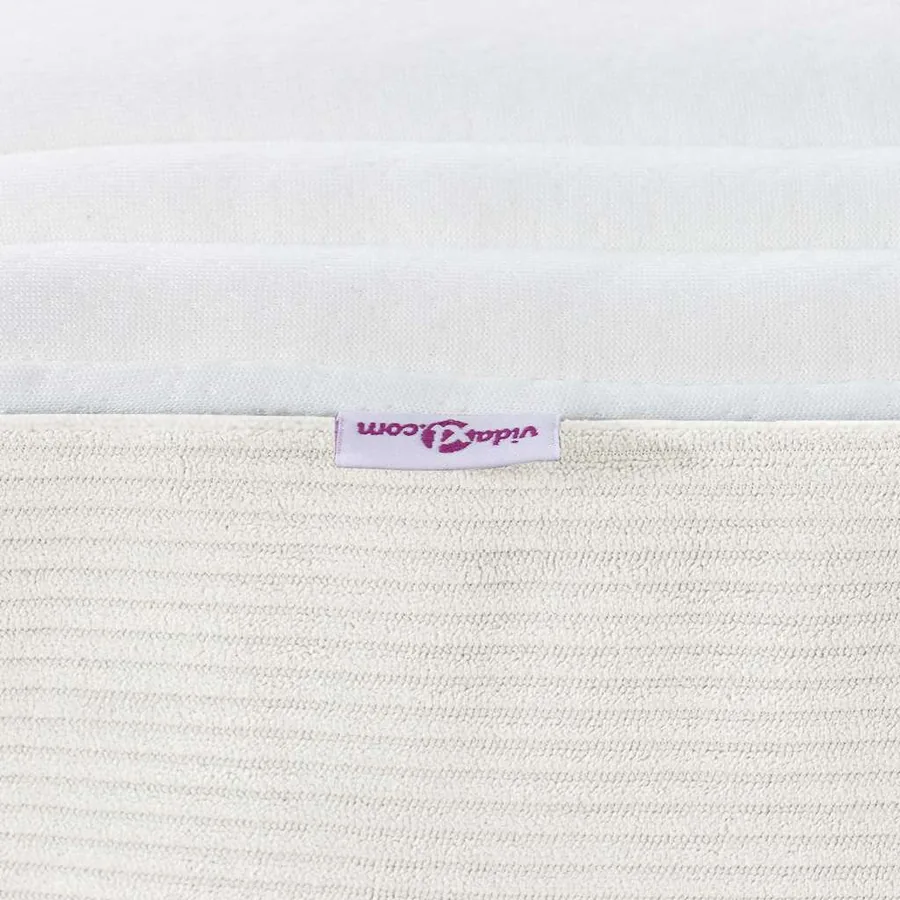 Matelas de Lit avec matelas Crème 120 x 200 cm tissu - 7